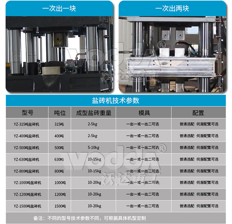 全自動鹽磚機技術參數(shù)